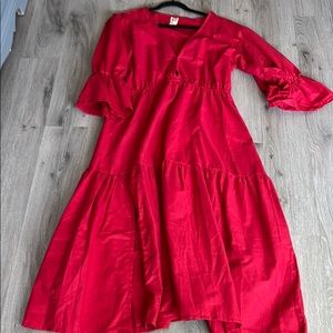 Red peasant style dress. Size XXL (18)